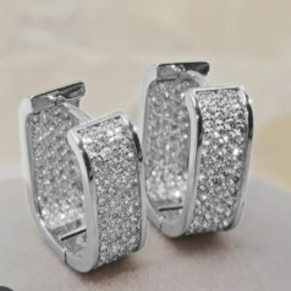 Square Hoop Earrings for Women Zirconia Earrings Dainty Jewelry for Women
